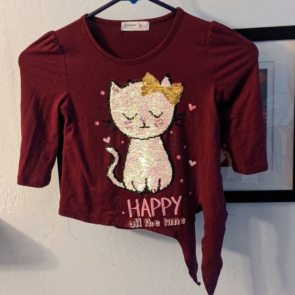 Girls' size 4(xs) Burgundy top